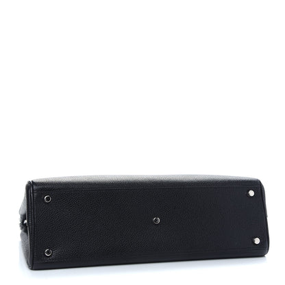 Gucci Grainy Calfskin Medium Zumi Interlocking GG Horsebit Top Handle Bag Black 4 of 9