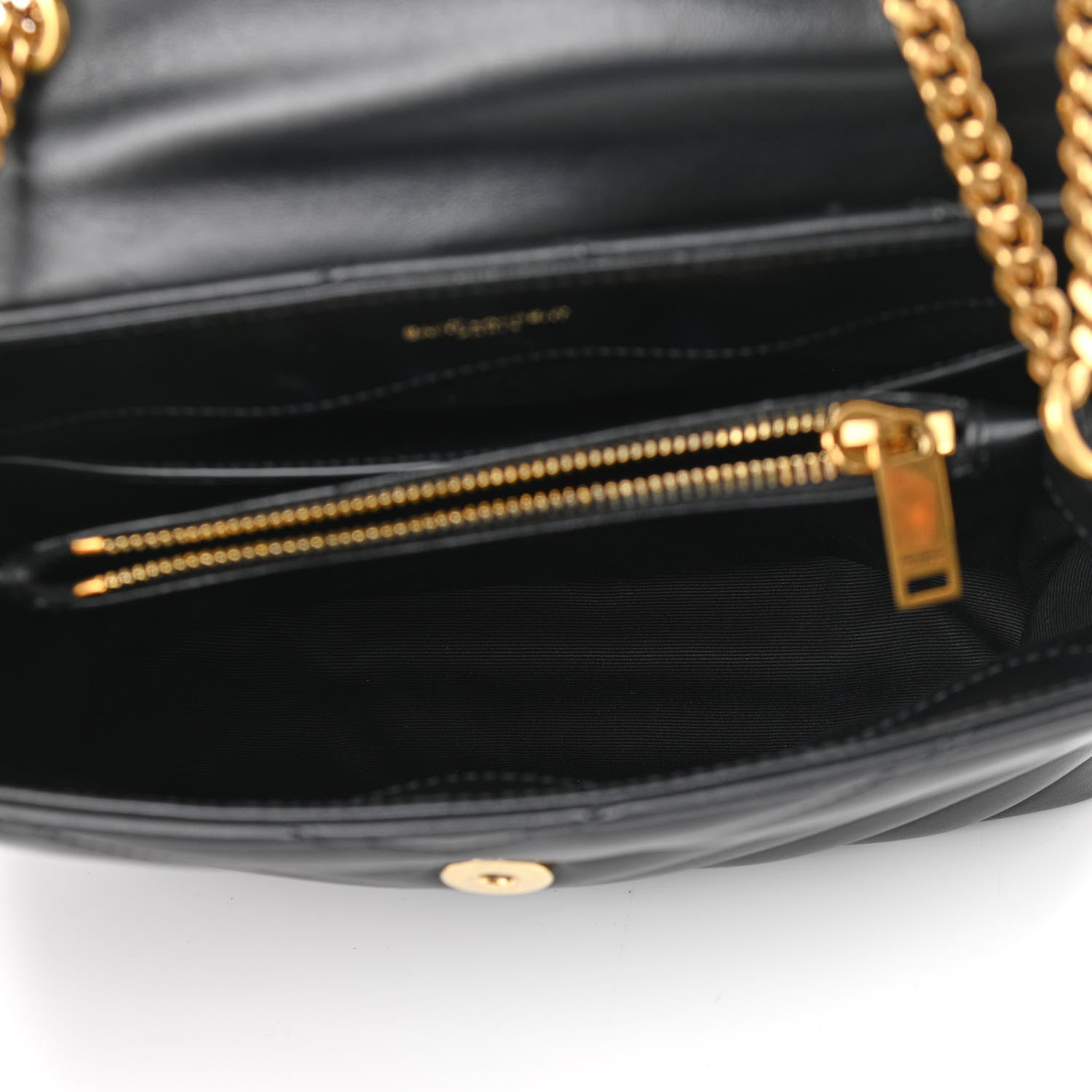 Saint Laurent Calfskin Y Quilted Monogram Small Loulou Chain Satchel Black 5 of 10