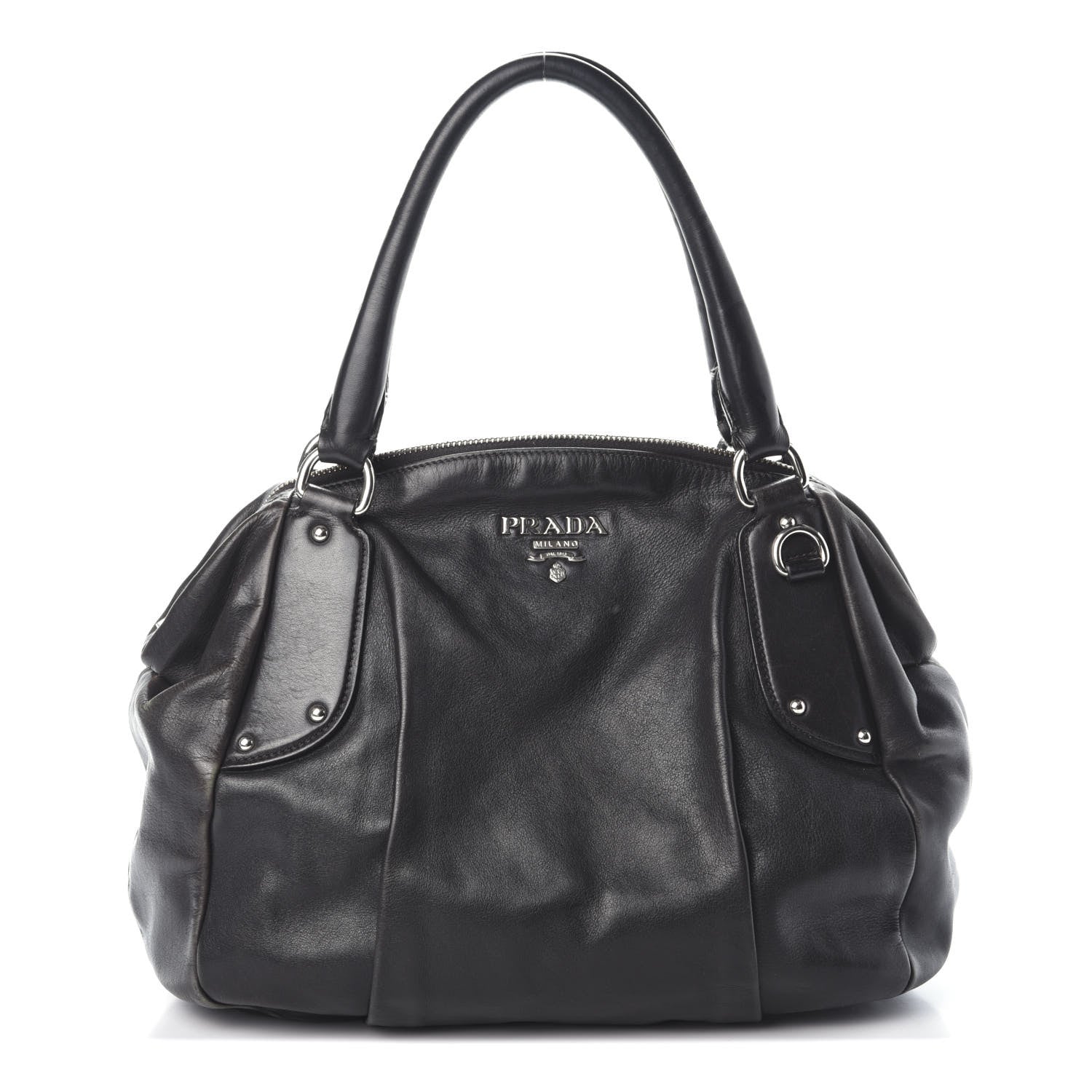 Prada Soft Calf Bowler Tote Black 1 of 9