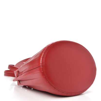 Mansur Gavriel Vegetable Tanned Calfskin Pleated Mini Bucket Bag Fiesta Flamma 5 of 10