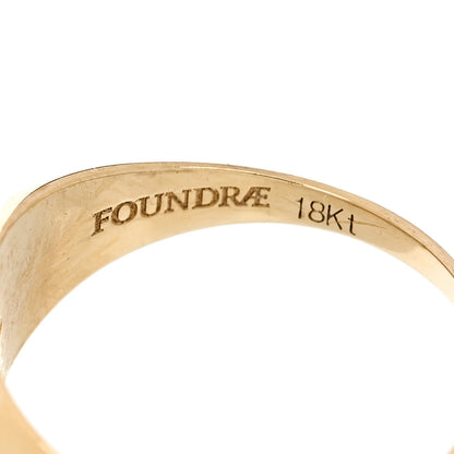 Foundrae 18K Yellow Gold Diamond Infinity Signet Ring 51 5.75 5 of 5