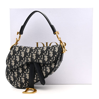 Christian Dior Oblique Mini Saddle Bag Blue 13 of 13