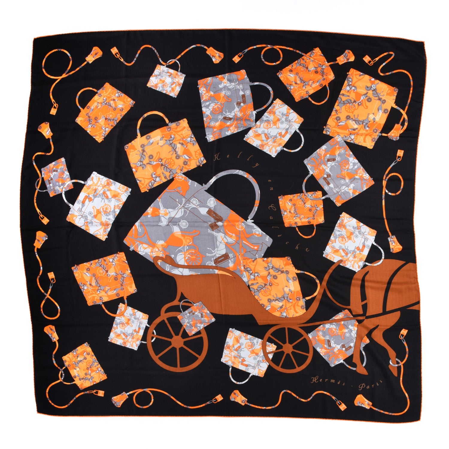 Hermes Silk Cashmere Kelly En Caleche Shawl 140 1 of 2