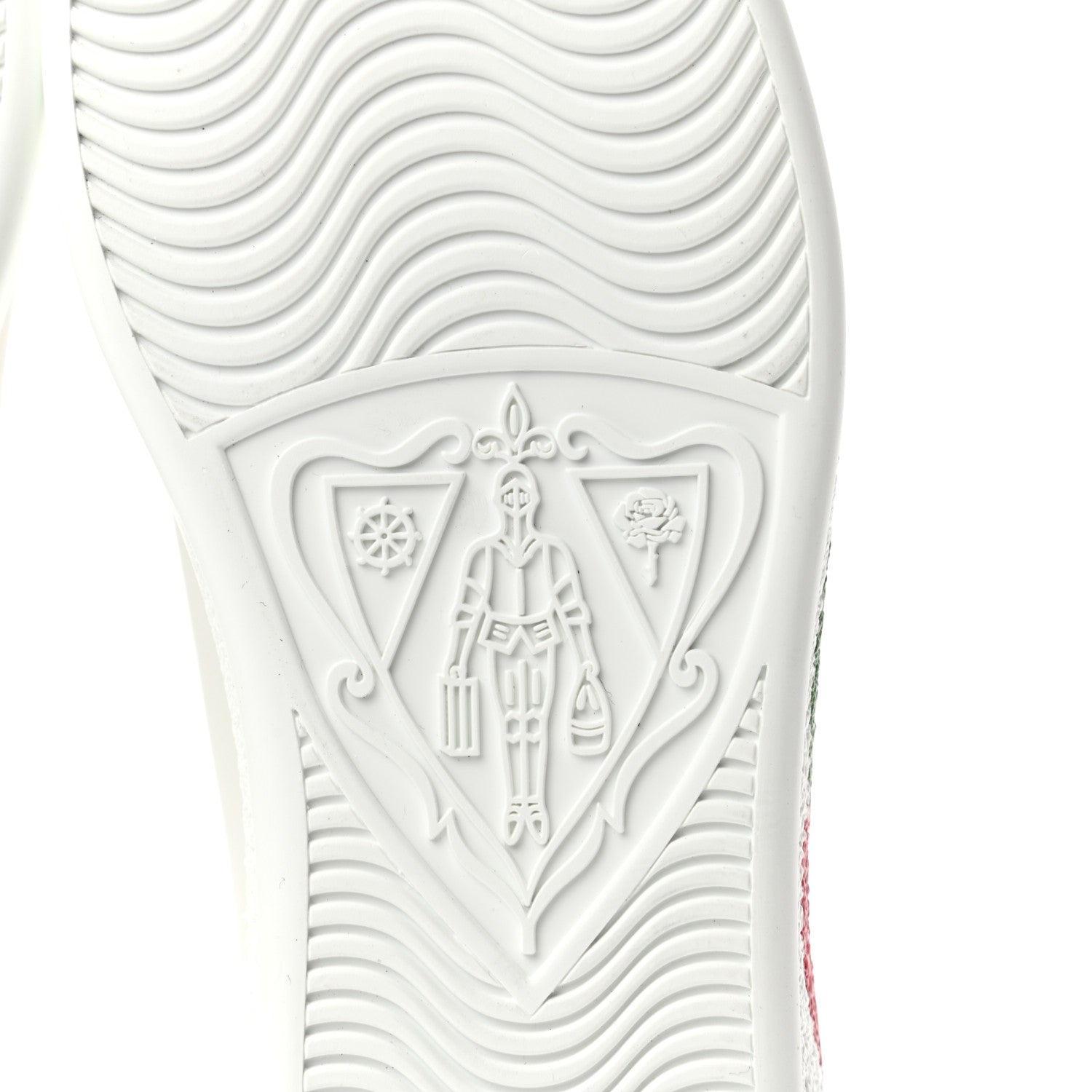 Gucci Calfskin Interlocking G Womens New Ace Sneakers 35 White Red Flame Green 6 of 9