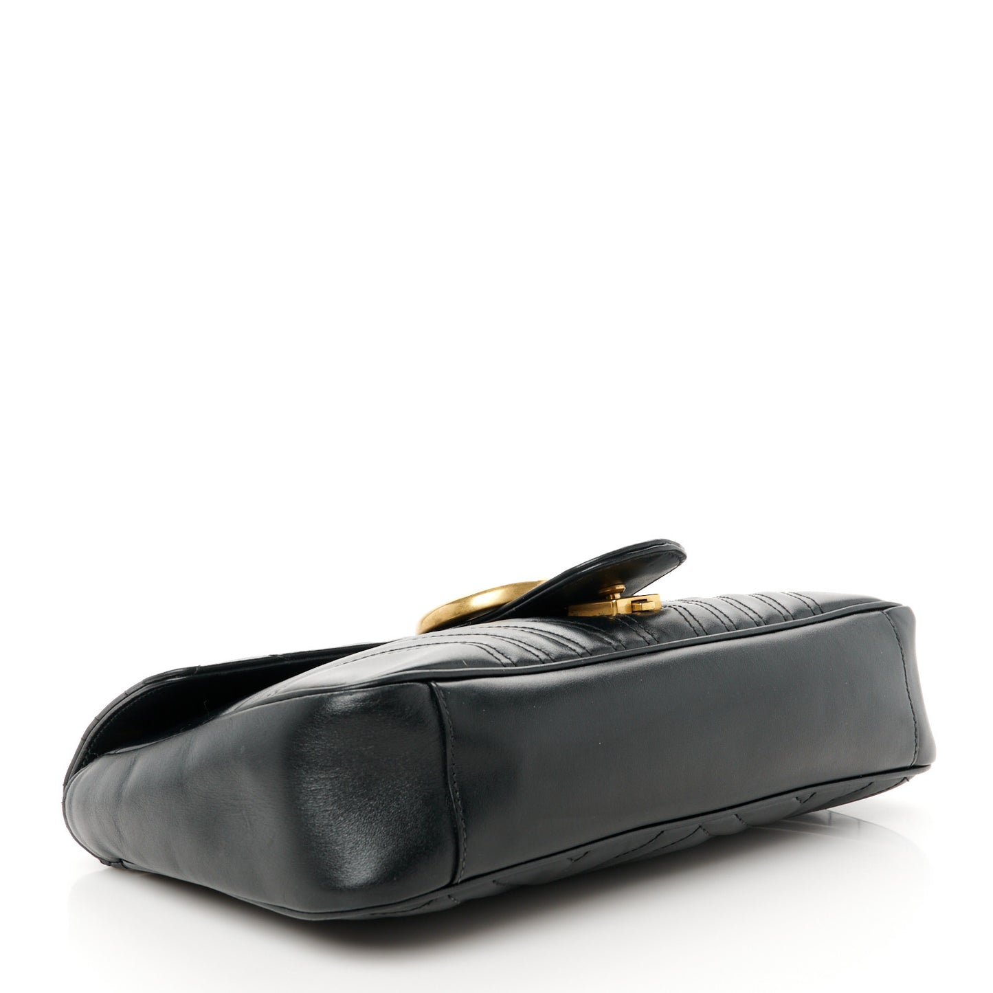 Calfskin Matelasse Medium GG Marmont Shoulder Bag Black