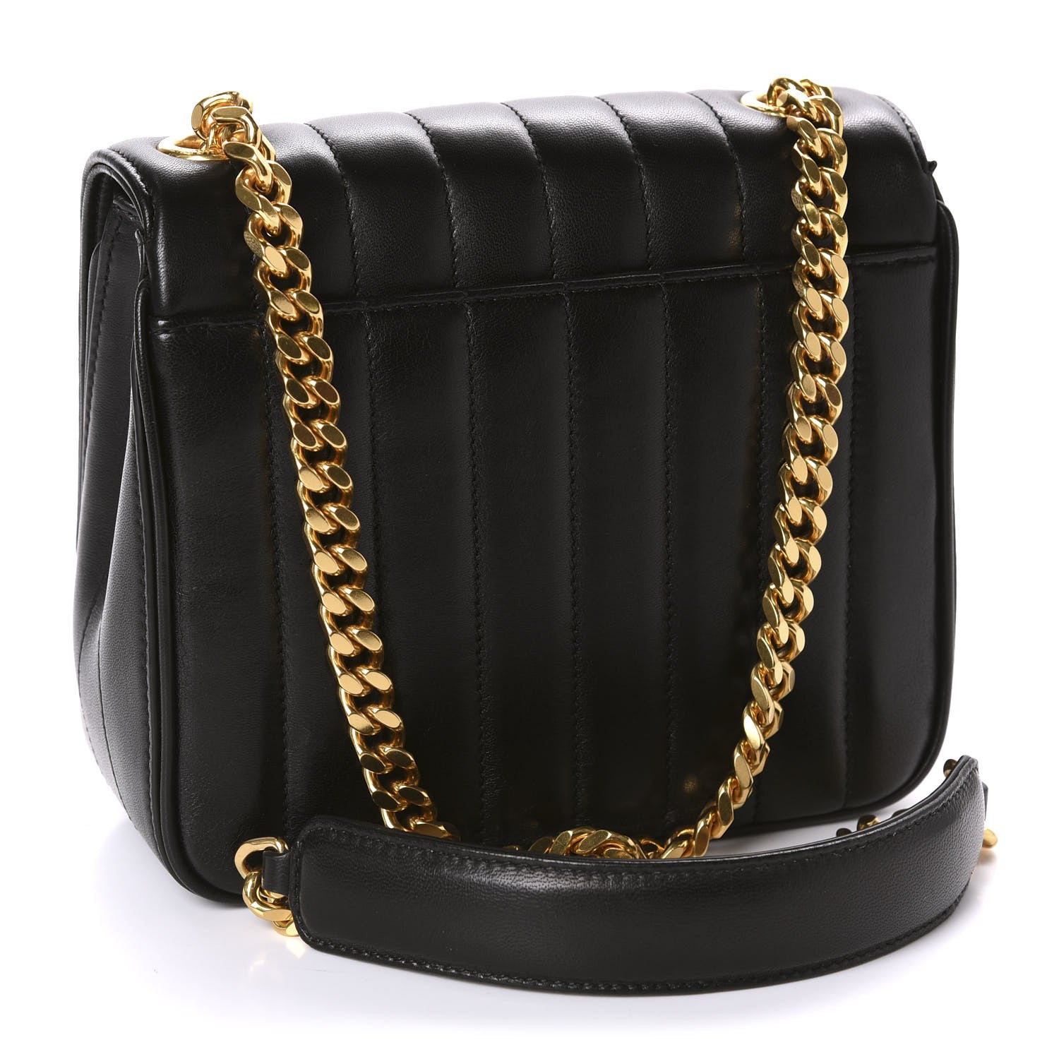 Saint Laurent Lambskin Matelasse Monogram Medium Vicky Chain Bag Black 3 of 11