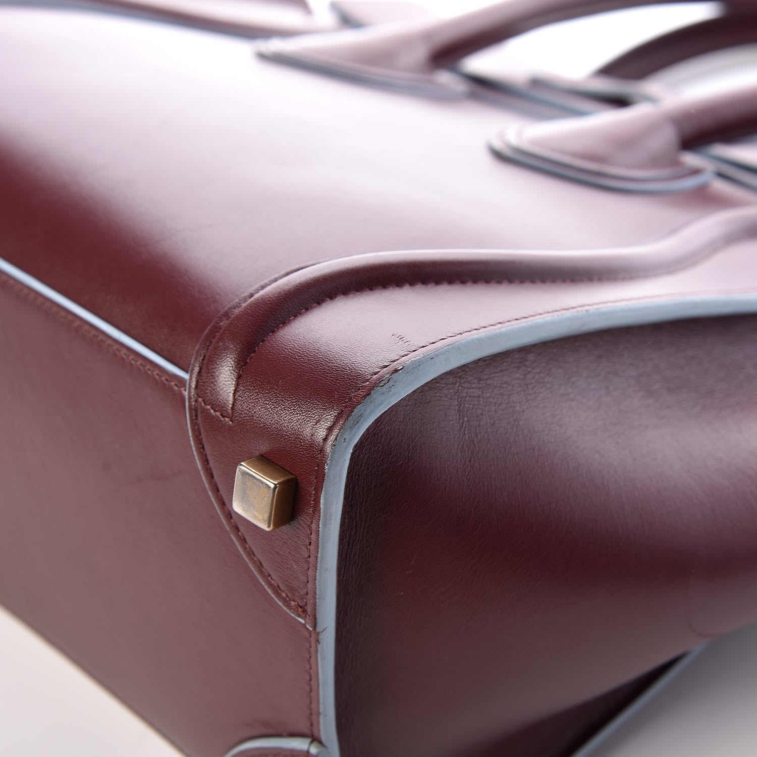 Celine Palmelato Micro Luggage Burgundy Azur Blue 9 of 23