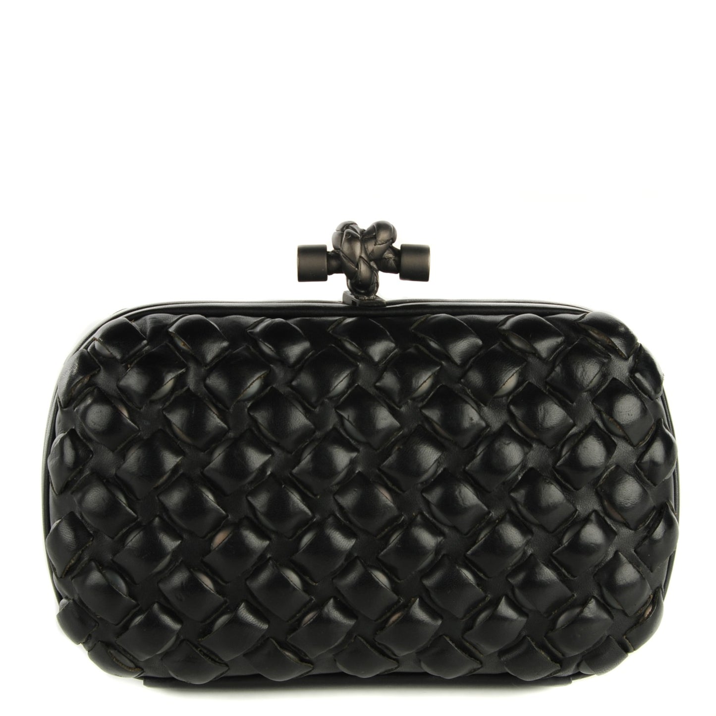 Nappa Intrecciato Knot Clutch Nero Black