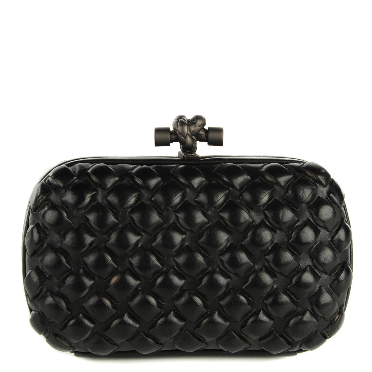 Bottega Veneta Nappa Intrecciato Knot Clutch Nero Black 1 of 9