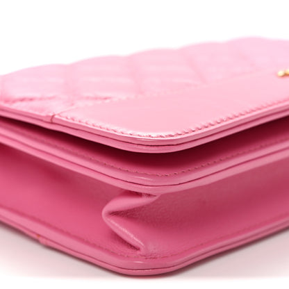 Chanel Aged Calfskin Quilted Gabrielle Wallet On Chain WOC Pink 10 of 11