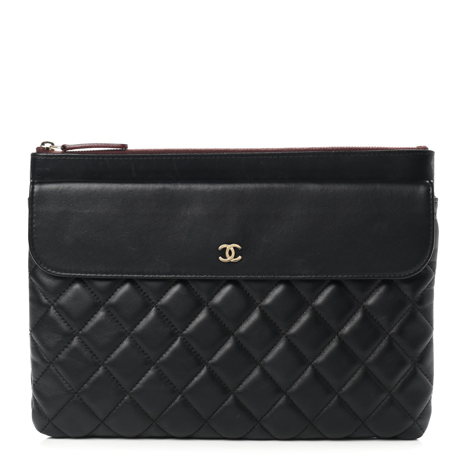 Chanel Lambskin Quilted Medium Flap Cosmetic Case Black 1 of 10