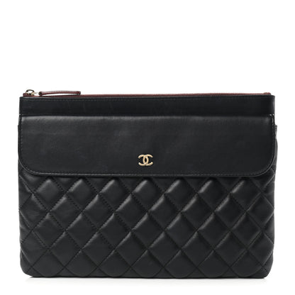 Chanel Lambskin Quilted Medium Flap Cosmetic Case Black 1 of 10