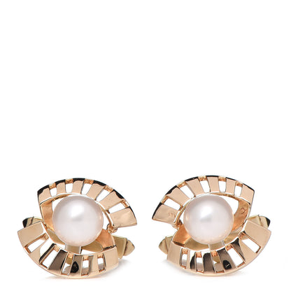 Mikimoto 14K Yellow Gold Akoya Pearl 7-7.5mm Cufflinks 1 of 3