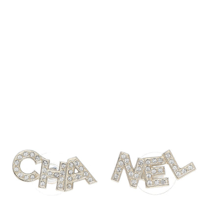 Chanel Crystal Pearl Signature Stud Earrings Gold 1 of 3