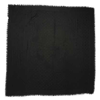 Louis Vuitton Silk Wool Monogram Shawl Black 3 of 4