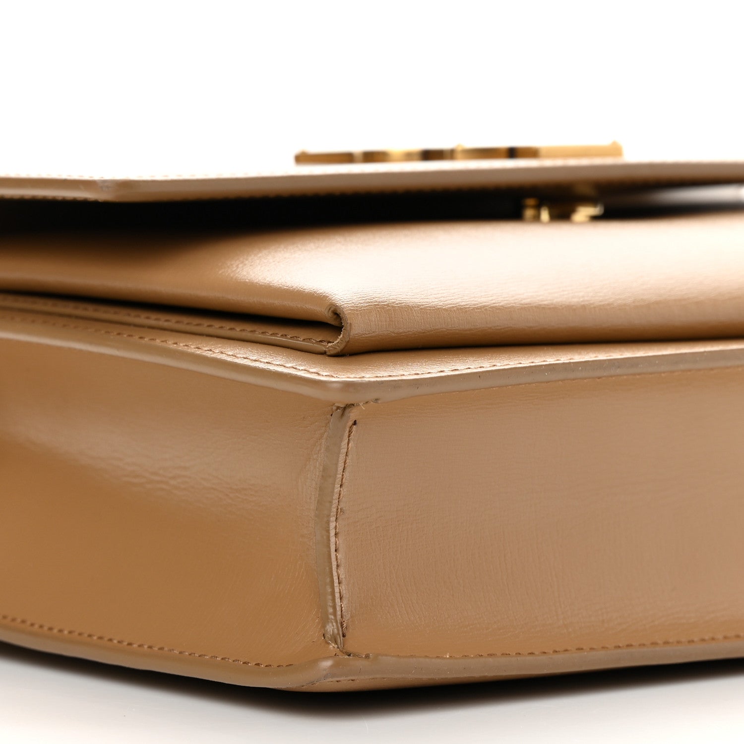 Saint Laurent Smooth Calfskin Medium Monogram Sunset Satchel Natural Tan 9 of 11