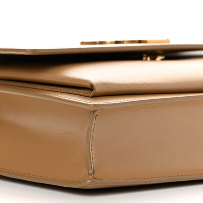 Saint Laurent Smooth Calfskin Medium Monogram Sunset Satchel Natural Tan 9 of 11