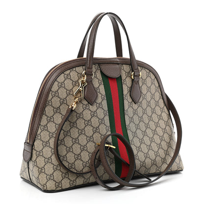 Gucci GG Supreme Monogram Web Medium Ophidia Top Handle Dome Bag Brown 3 of 10