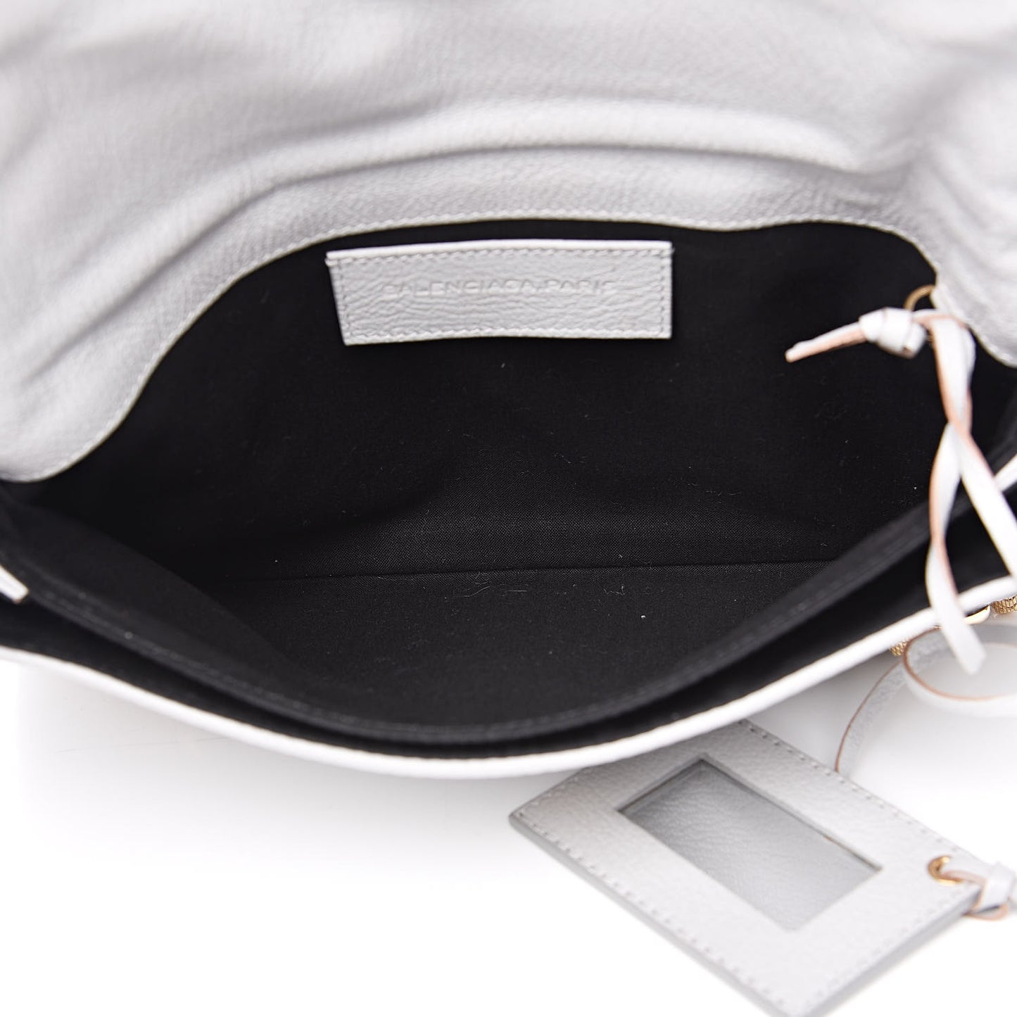 Agneau Giant 12 Gold Hardware Envelope Clutch Gris Ciment