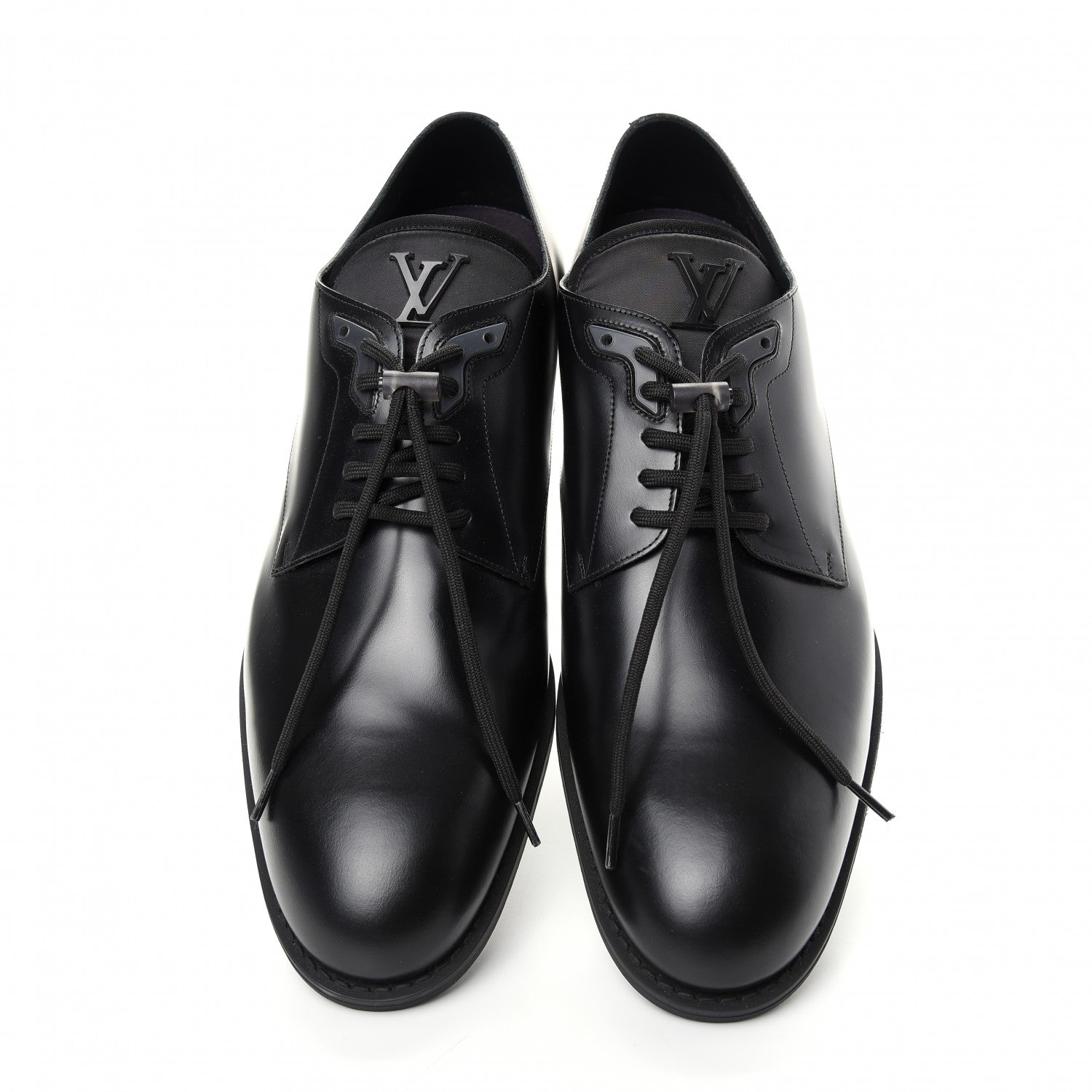 Louis Vuitton Calfskin Mens Formal Derby Shoes 10 Black 5 of 10