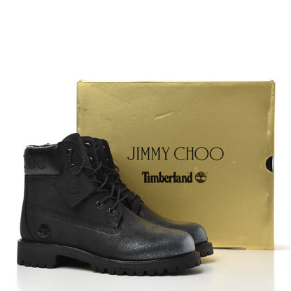 Jimmy Choo X TIMBERLAND Nubuck Glitter Womens Ankle Boots 10 Black Gunmetal 14 of 14