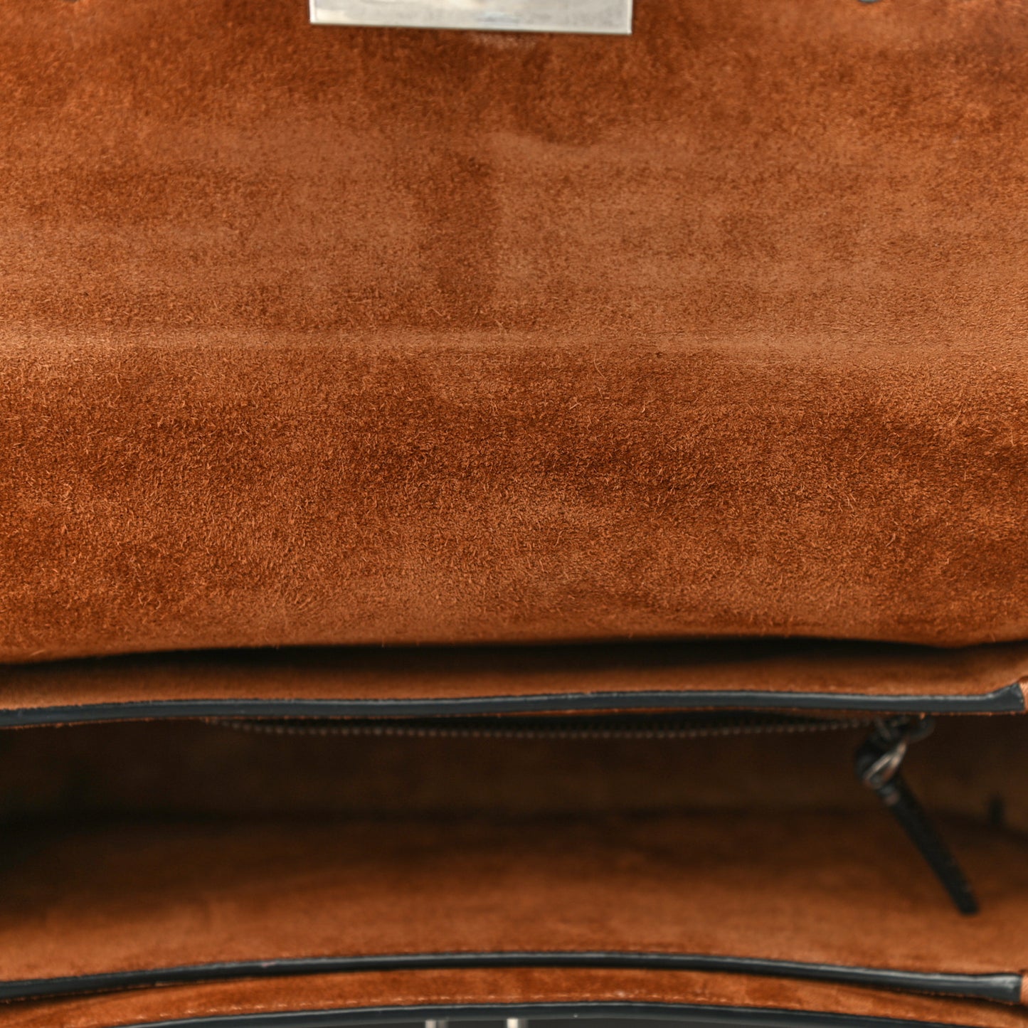 Calfskin Embossed Medium Guitar Strap Rockstud Rolling Flap Saddle Bag Brown