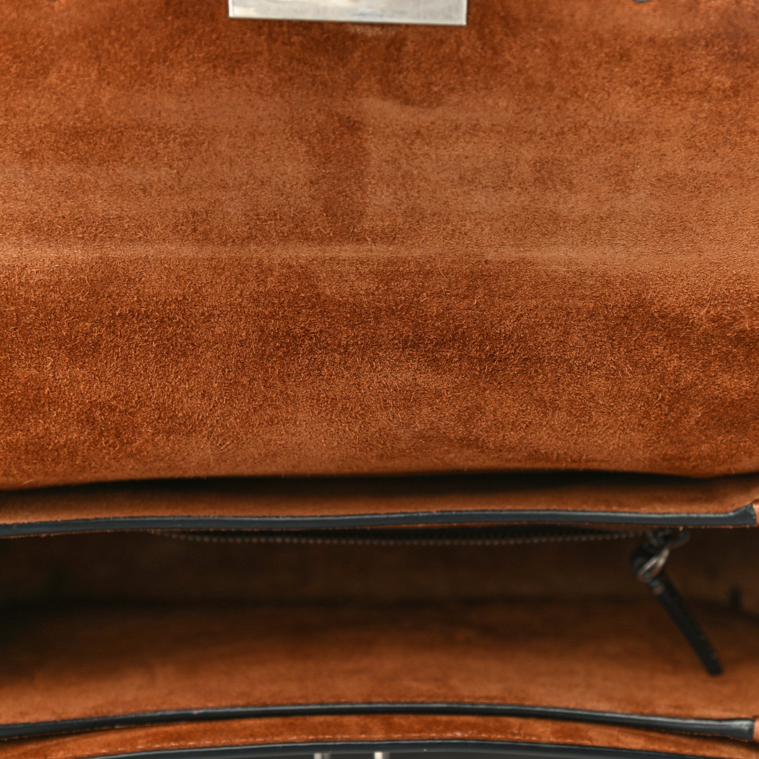 Valentino Garavani Calfskin Embossed Medium Guitar Strap Rockstud Rolling Flap Saddle Bag Brown 12 of 17