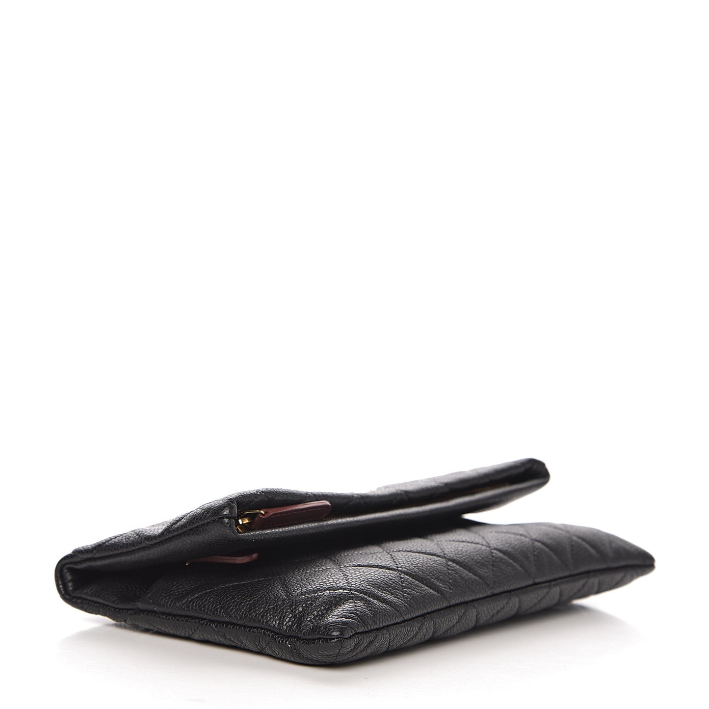 Caviar Quilted CC Beauty Clutch Black
