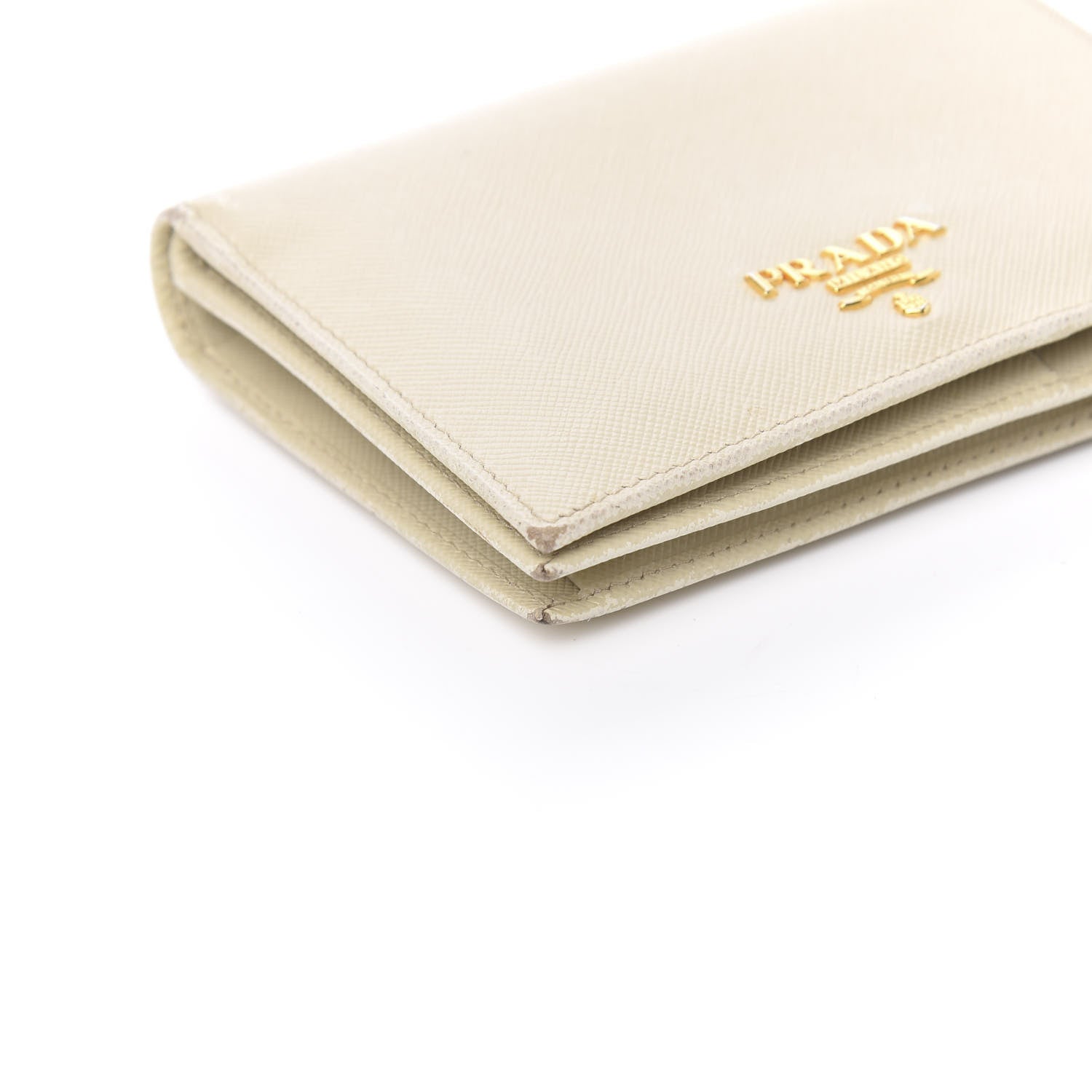 Prada Saffiano Metal Bi-Fold Wallet Cera 8 of 9