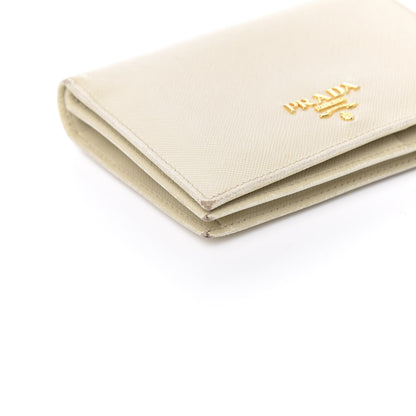 Prada Saffiano Metal Bi-Fold Wallet Cera 8 of 9