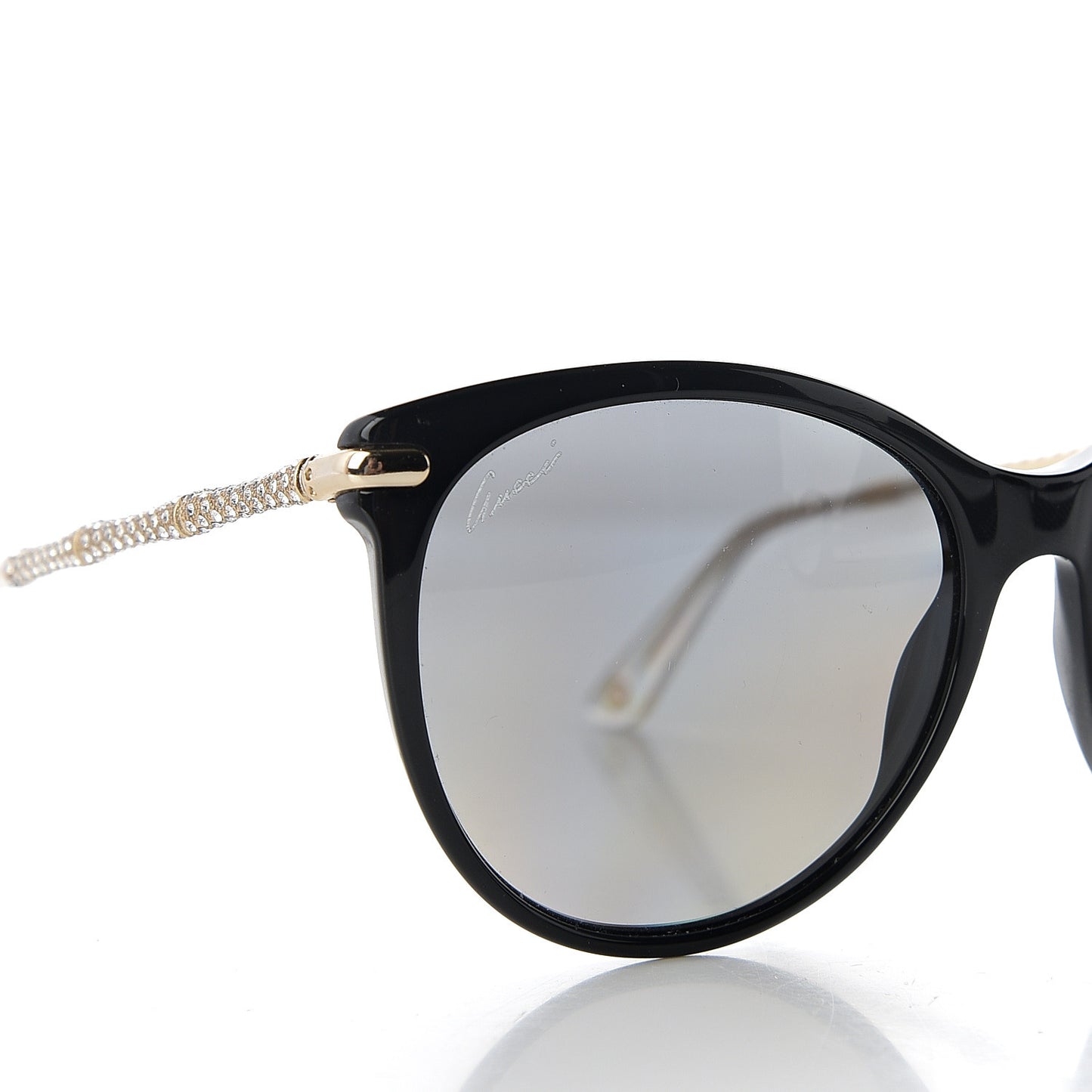 Crystal Bamboo Cat Eye Sunglasses GG3771 Black Gold