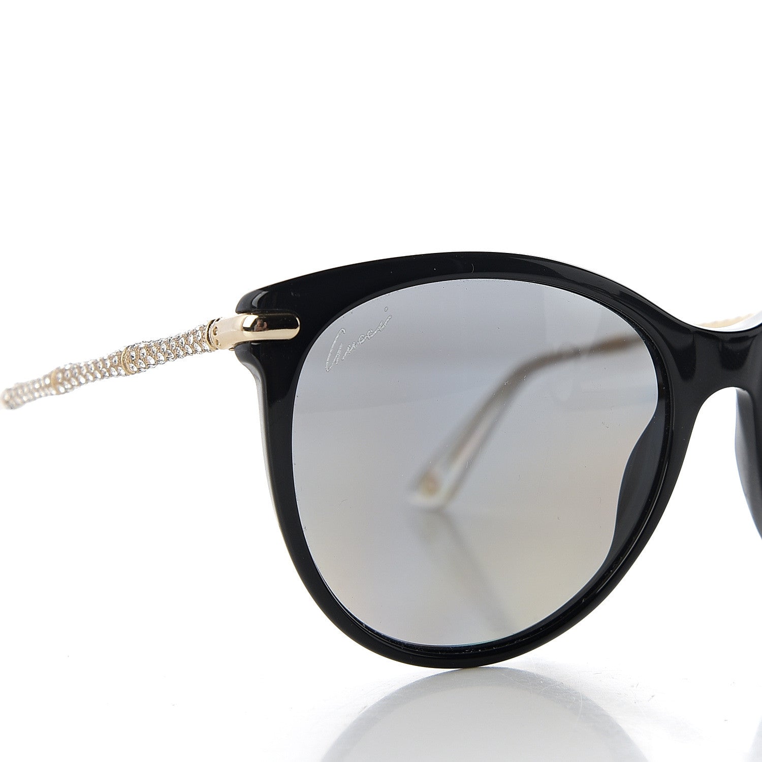 Gucci Crystal Bamboo Cat Eye Sunglasses GG3771 Black Gold 7 of 10