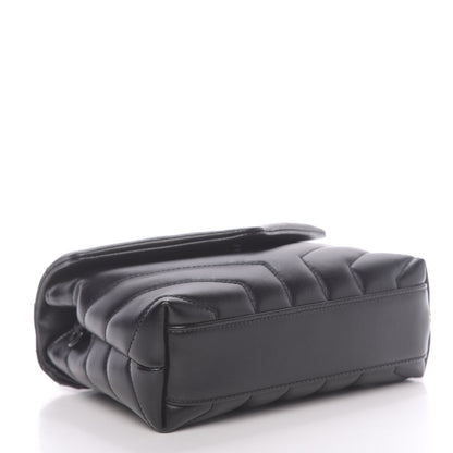 Saint Laurent Calfskin Y Quilted Monogram Toy Loulou Crossbody Bag Black 4 of 9