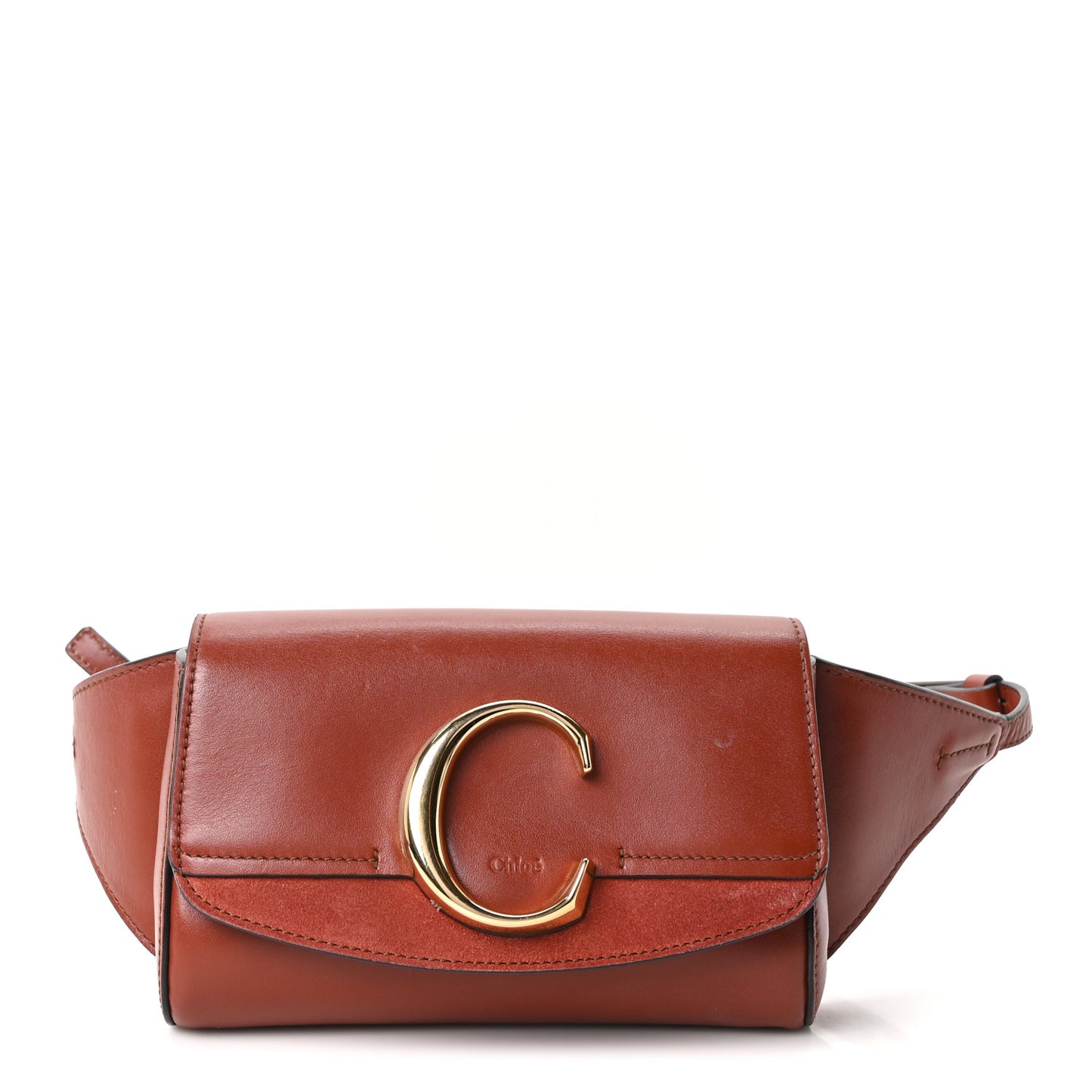 Calfskin Suede C Belt Bag Sepia Brown
