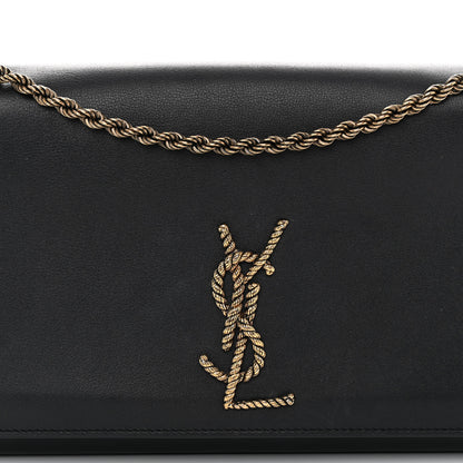 Saint Laurent Smooth Calfskin Medium Braided Monogram Kate Satchel Black 8 of 11