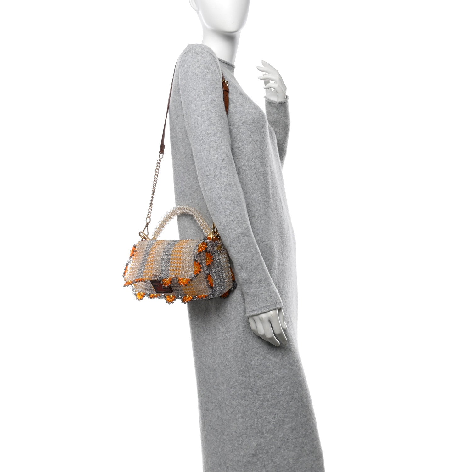 Fendi Perline Glass Karung Beaded Baguette Giallo Viola Arancio Multicolor Azzuro Glicine 2 of 9