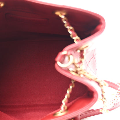 Chanel Calfskin Stitched Small Egyptian Amulet Drawstring Bag Red 5 of 10