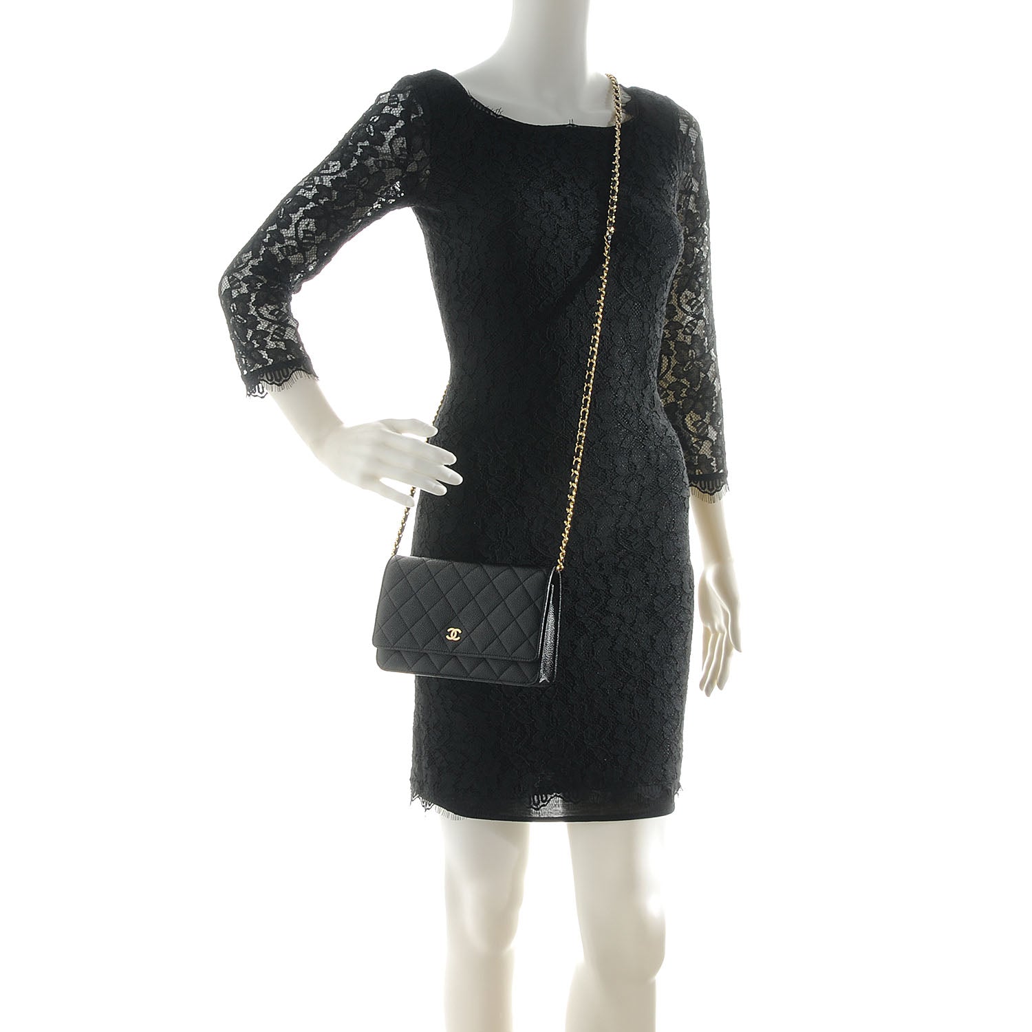 Chanel Caviar Wallet on Chain WOC Black 2 of 9