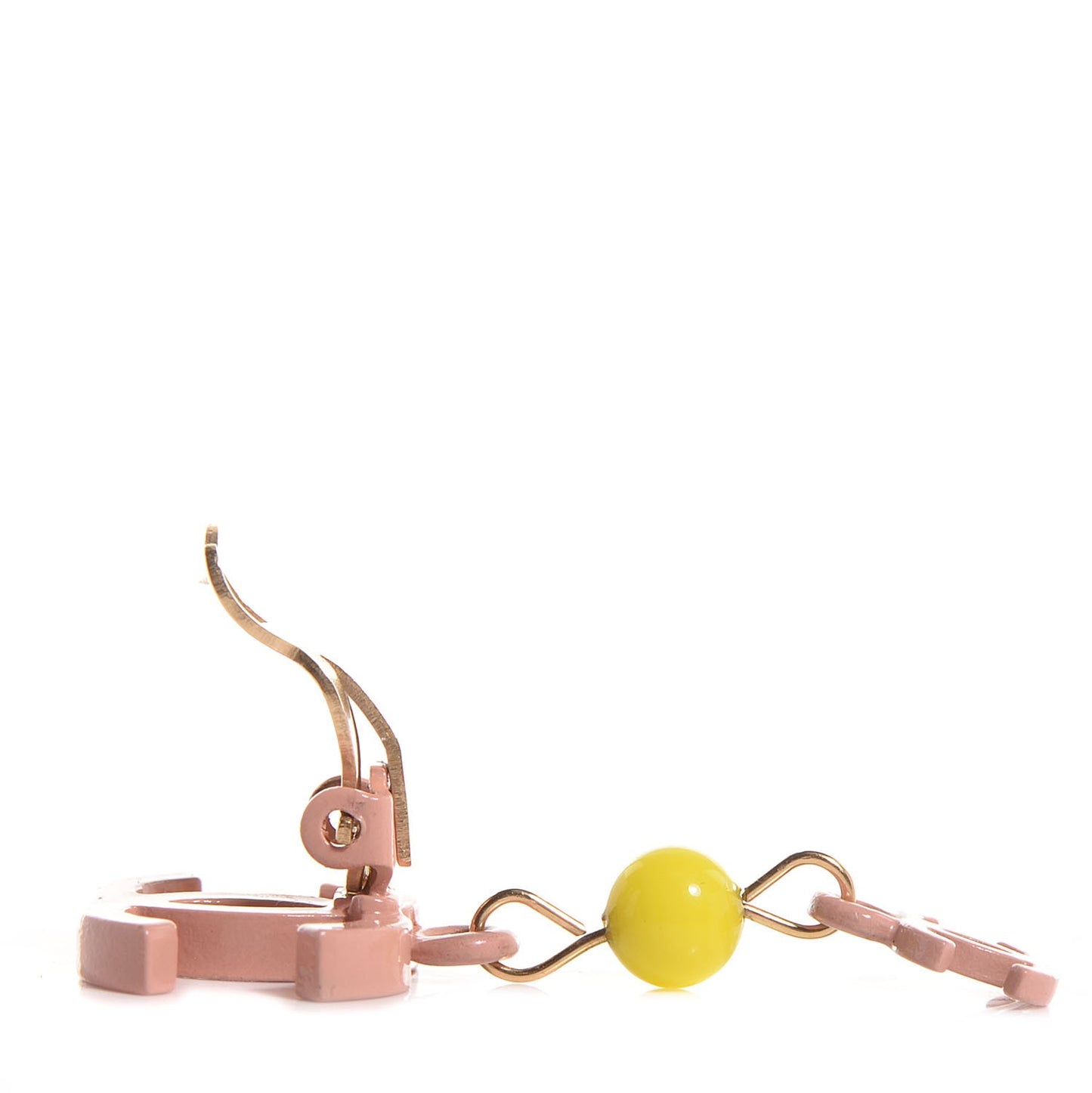 Resin CC Dangle Earrings Pink Yellow