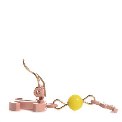 Chanel Resin CC Dangle Earrings Pink Yellow 3 of 4