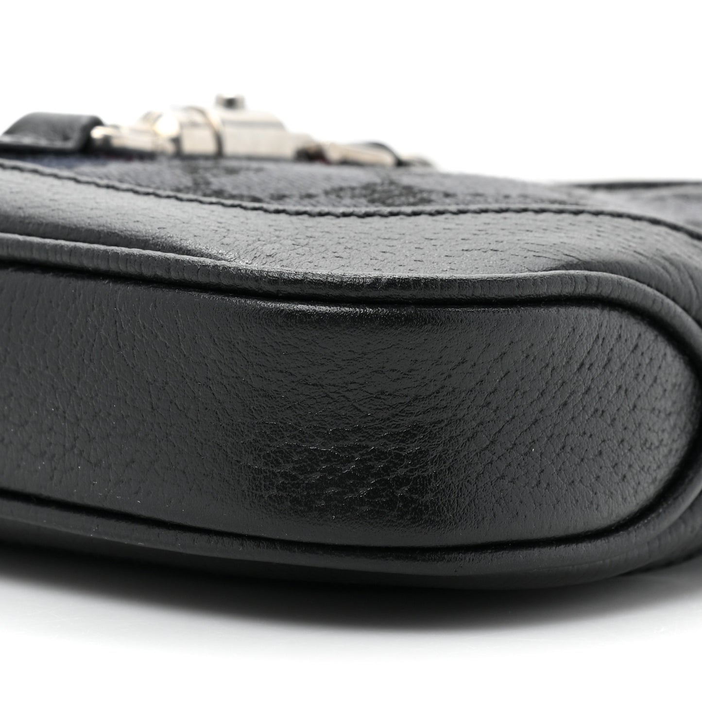 X BALENCIAGA BB Monogram Calfskin Web Mini Jackie 1961 Hobo Black