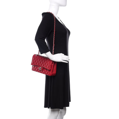 Chanel Caviar Quilted Medium Double Flap Dark Red 2 of 13