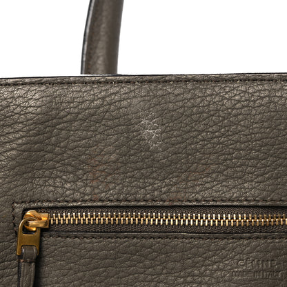 Celine Crisped Calfskin Small Tie Knot Tote Dark Khaki 20 of 39