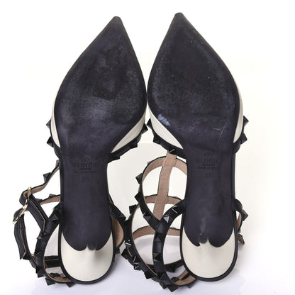 Valentino Garavani Nappa Rockstud Ankle Strap 65mm Pumps 38 Light Ivory Black 6 of 12