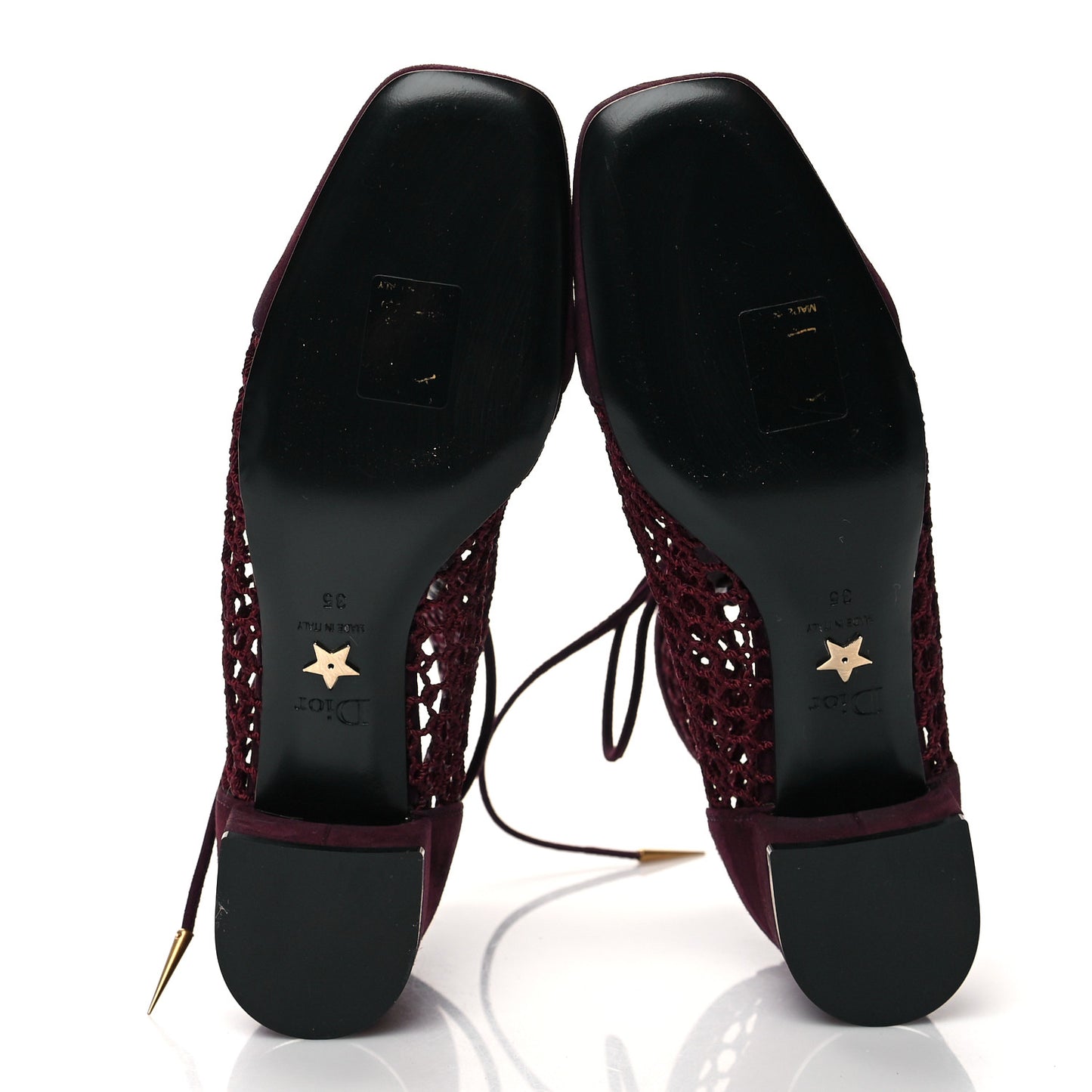 Suede Resille Naughtily-D 30mm Ankle Boots 40.5 Rouge Noir