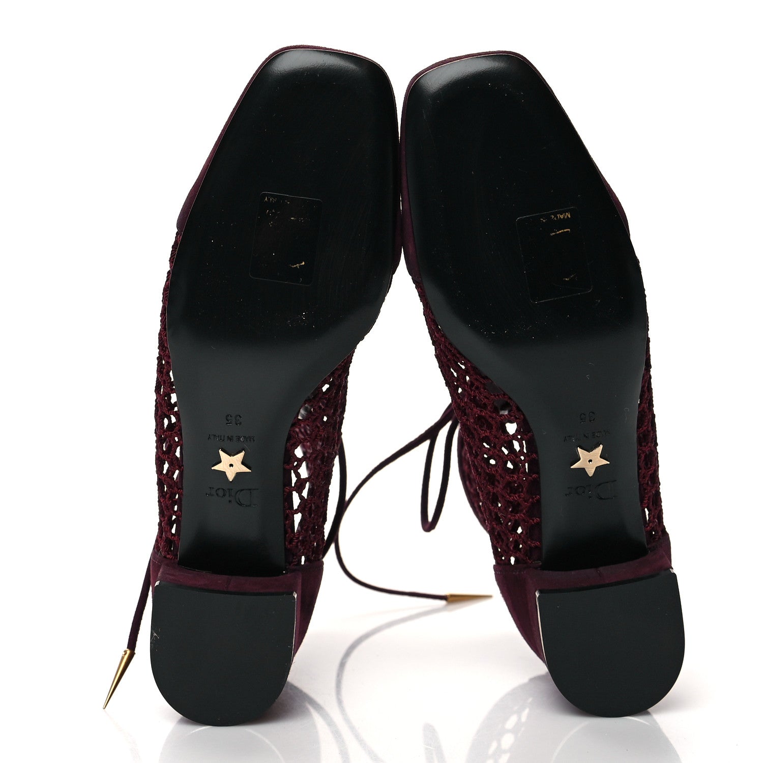 Christian Dior Suede Resille Naughtily-D 30mm Ankle Boots 40.5 Rouge Noir 5 of 8