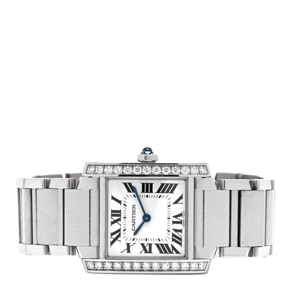 Cartier Stainless Steel Diamond Bezel 25mm Tank Francaise Quartz Watch 2 of 5