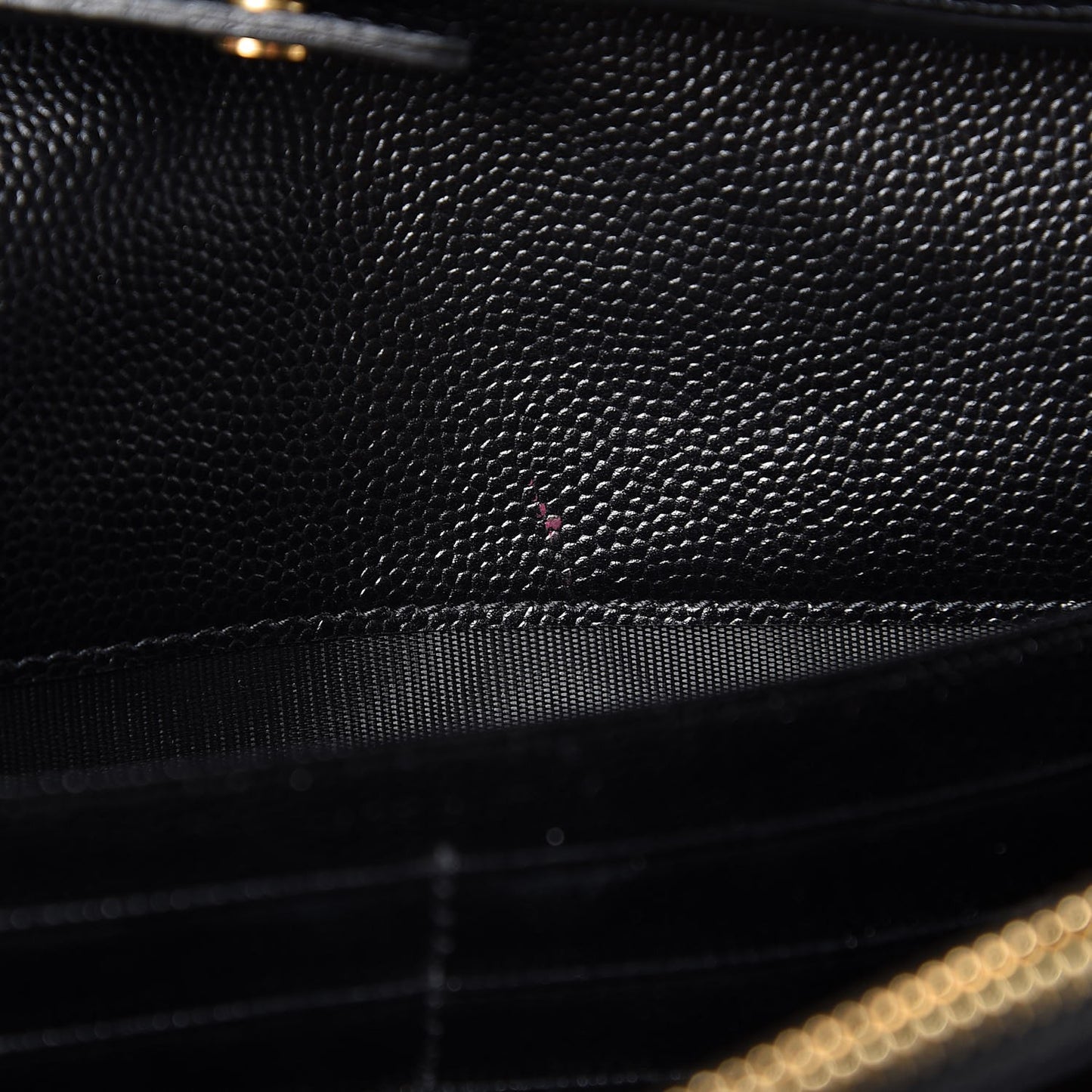 Grain De Poudre Matelasse Chevron Monogram Chain Wallet Black