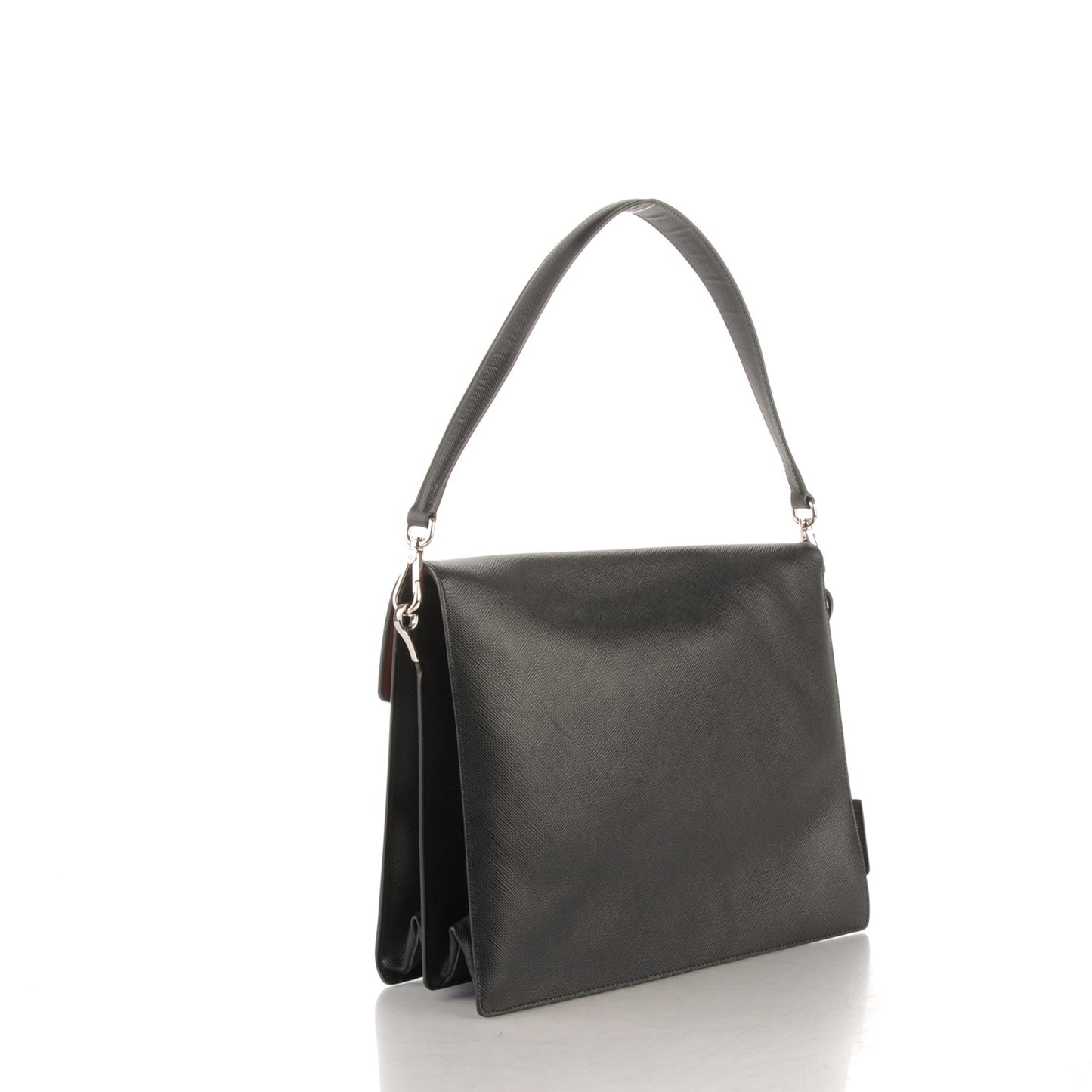 Saffiano Lux Sound Shoulder Bag Black