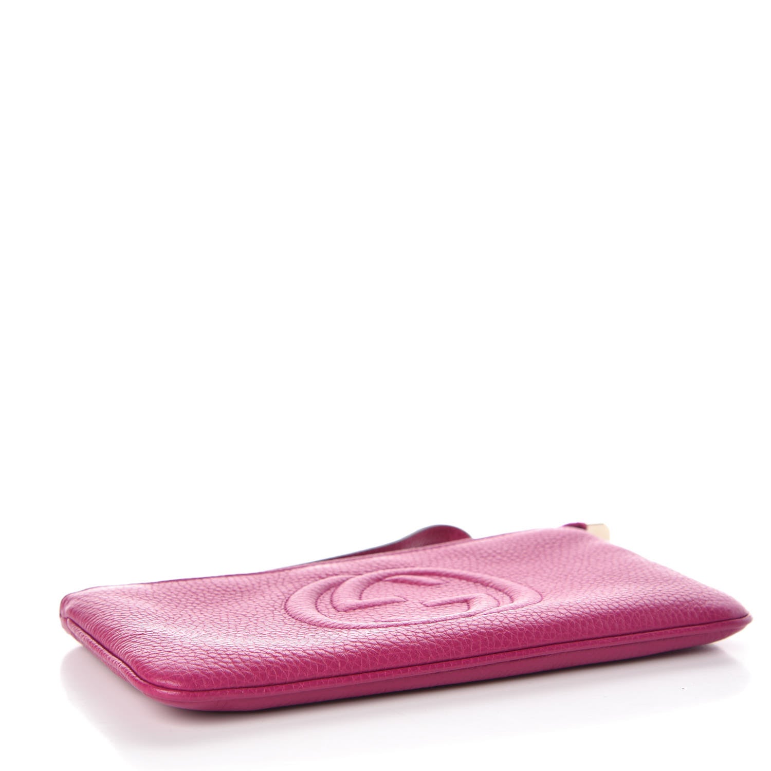 Gucci Pebbled Calfskin Soho Wristlet Bright Bougainvillea 4 of 11